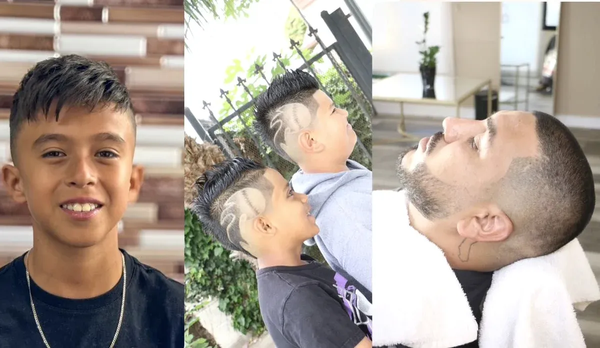 Client haircut finish by Anai Ortigoza at Next Level Barbershop in Orange, California.